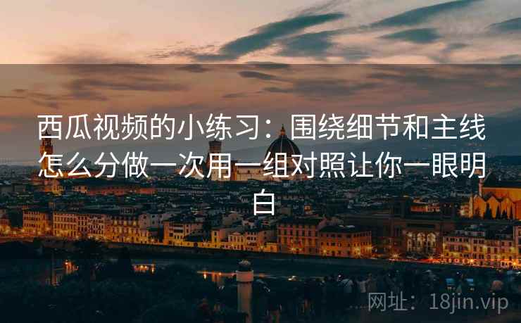 西瓜视频的小练习：围绕细节和主线怎么分做一次用一组对照让你一眼明白